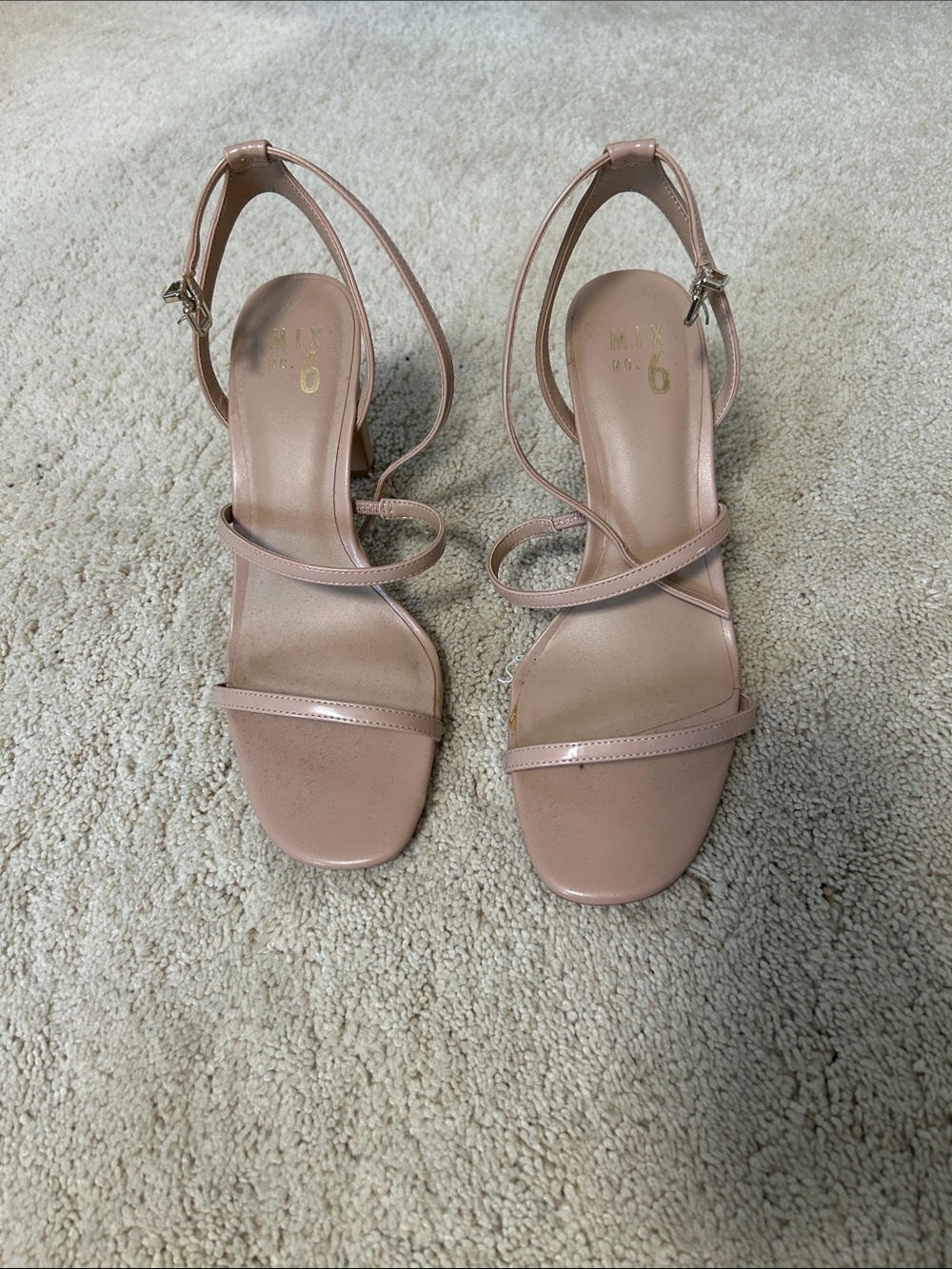 Mix No. 6 Blush Strappy Ankle-Heel Sandals